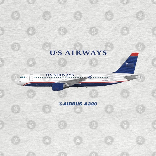 Illustration of US Airways Airbus A320 by SteveHClark